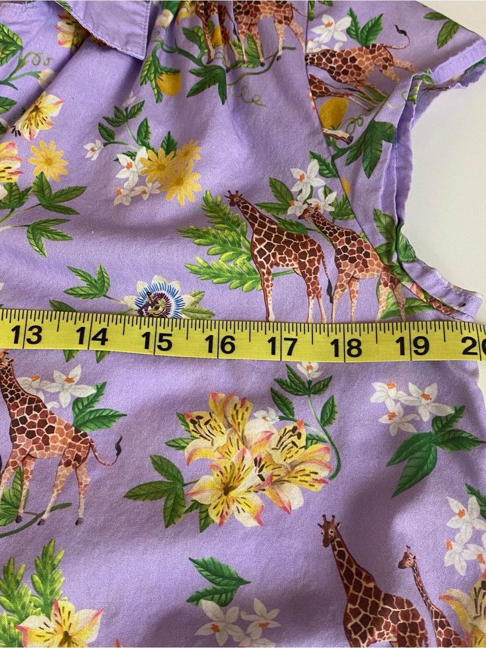 The Cats Pajamas Purple Giraffe Floral Safari Print Top Size S - Picture 4 of 7